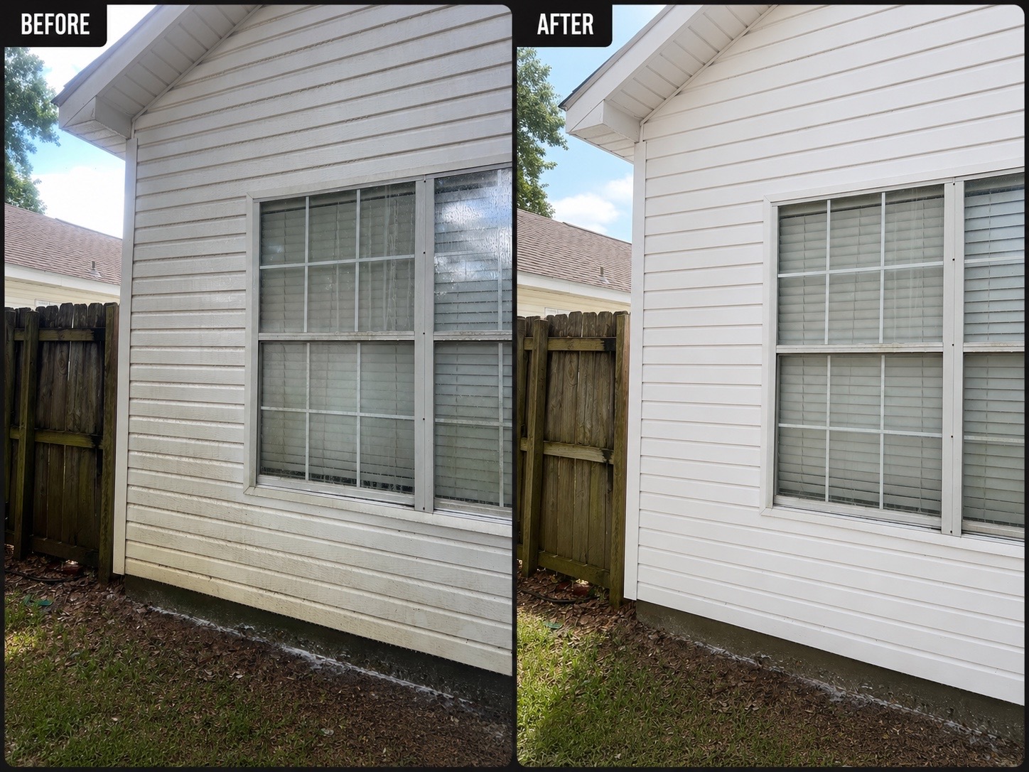 House siding soft wash — before and after